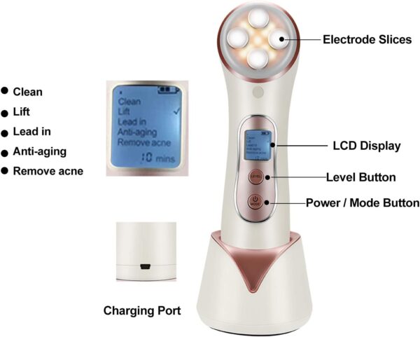 High Frequency Facial Machine 5 in 1 Facial Massager Micro-Current Recharable Facial Frequency Device - Image 6