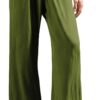 Women Flowy Linen Palazzo Pants Drawstring Elastic Waist Wide Leg Trousers Summer Beach Loose Fit Slacks with Pockets
