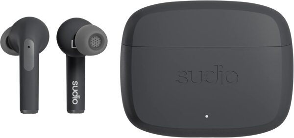 Sudio N2 Pro True Wireless Bluetooth in-Ear Earbuds with ANC - Multipoint Connection, IPX4 Water Resistant, USB-C and Wireless Charging, Microphone, 30h Play Time with Charging Case (Black)