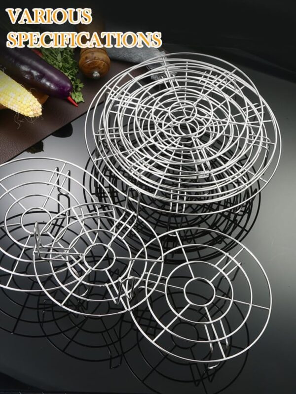 Grill Wire Cooling Racks for Oven Use Dia 10.2" Stainless Round Cooking Racks for Barbecue Air Fryer Instant Pot Pressure Cooker Canning Dutch Oven (Height 1.8",10.2"/26cm) - Image 5