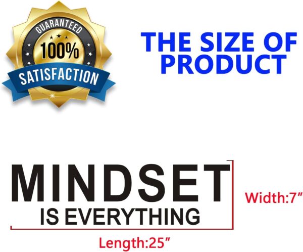 Wall Art Stickers, Teamwork Wall Decal, (Easy to Apply), Vinyl Wall Decor Art Inspirational Quotes Motivational Gym Office School Yoga Sports Posters Home Sayings Signs, Mindset is Everything 25"X7" - Image 4