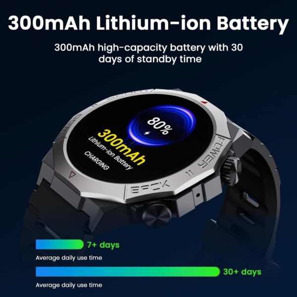 Military Smart Watches for Men(Answer/Make Calls), 1.39" Fitness Watch with Heart Rate Pedometer Sleep Monitor, 110+ Sports Modes Smartwatch for Men, IP68 Waterproof Activity Tracker for Android iOS - Image 7