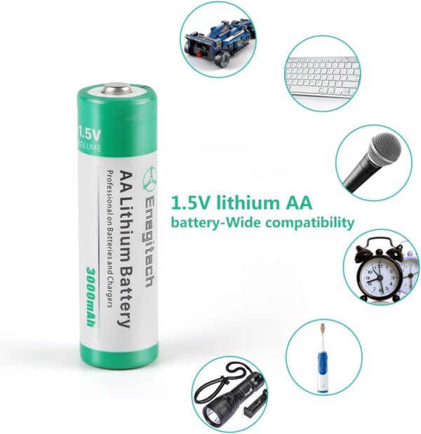 AA Lithium Battery, Double A Lithium Battery 1.5V for Blink Outdoor 4 Camera, Smart Lock, Trail Camera, Flashlight Non-Rechargeable (AA 24 Pack) - Image 6