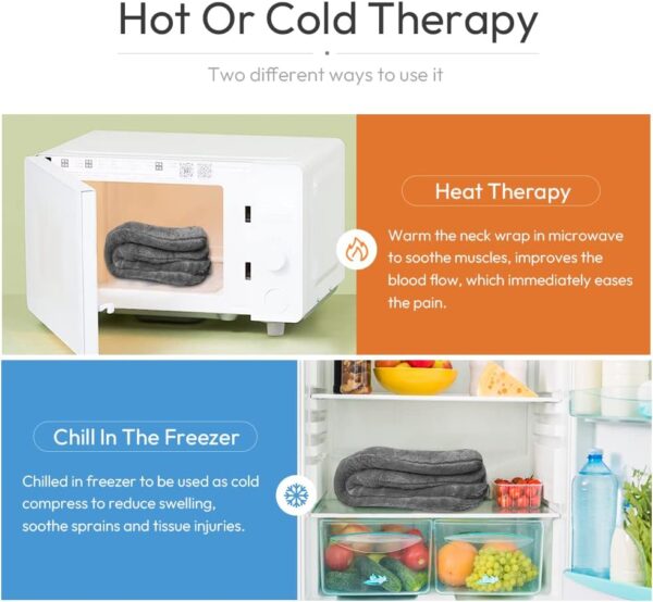 Microwavable Heated Neck Wrap Warmer and Shoulder Weighted Heating Pad Microwave for Hot and Cold Compress - Image 7
