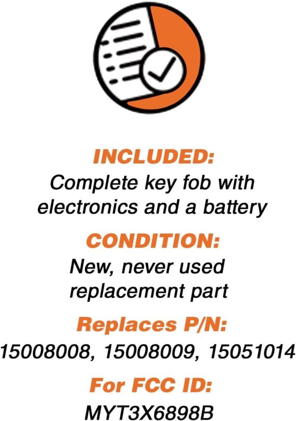 Replacement Key Fob Car Entry Remote for Chevy Trailblazer GMC Envoy 15008008, 15008009 - Image 3