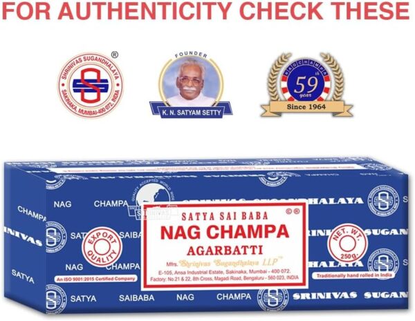 Satya Sai Baba Nag Champa Agarbatti, 250gms Hand Rolled Fine Quality Incense Sticks for Purification, Relaxation, Positivity, Yoga, Meditation - Image 3