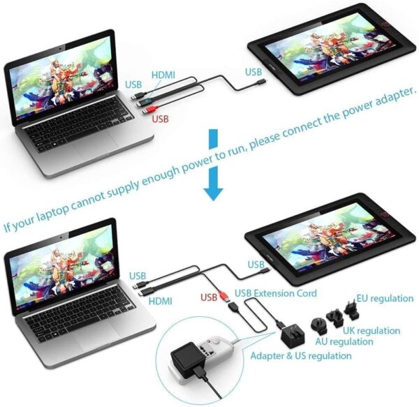 15.6" Drawing Tablet with Screen XPPen Artist 15.6 Pro Tilt Support Graphics Tablet Full-Laminated Red Dial (120% sRGB) Drawing Monitor Display 8192 Levels Pressure Sensitive & 8 Shortcut Keys - Image 6