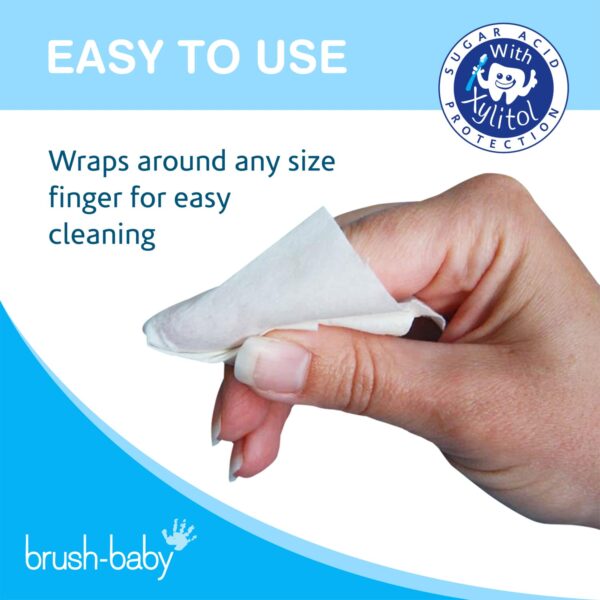 Brush Baby Teething Relief Dental Wipes for Ages 0-Toddler - Naturally Eliminate Teething Pain, Prevent Tooth Decay and Sour Milk Breath - 28 Finger Wipes (2-Pack) - Image 5