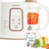 Large 4.5 Cup Baby Food Maker, 4-1 Steamer and Blender Food Processor for Homemade Organic Puree Smoothie Mash, Sterilize and Warm Function, 6 Pack Reusable Food Pouches, Baby Essentials