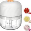 Electric Garlic Chopper, Mini Portable Veggie Chopper, 250ML Garlic Grinder Masher Onion Chopper, Blender to Vegetable, Wireless Food Processor for Ginger, Chili, Fruit, Meat, etc