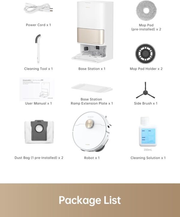 DREAME L10s Pro Ultra Heat Robot Vacuum and Mop Combo, Mop Extend, 7000Pa Suction, Auto Robot Care and Maintenance, 136°F Hot Water Mop Self-Cleaning, Obstacle Avoidance, Ideal for Hair, Carpets - Image 5