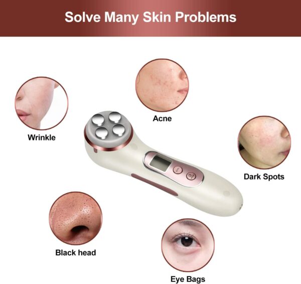 High Frequency Facial Machine 5 in 1 Facial Massager Micro-Current Recharable Facial Frequency Device - Image 4