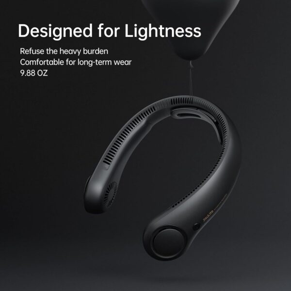 JISULIFE Portable Neck Fan Upgraded, Neckbrace Personal Hands Free, 5 Speed Gears Adjustment, 5000 mAh Wearable Bladeless Quiet Rechargeable for Outdoor Indoor, Gifts for Women Men- Black - Image 7
