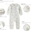 Owlivia Organic Cotton Baby Boy Girl Zip up Sleep 'N Play Pjs, Footless, Long Sleeve - Image 4