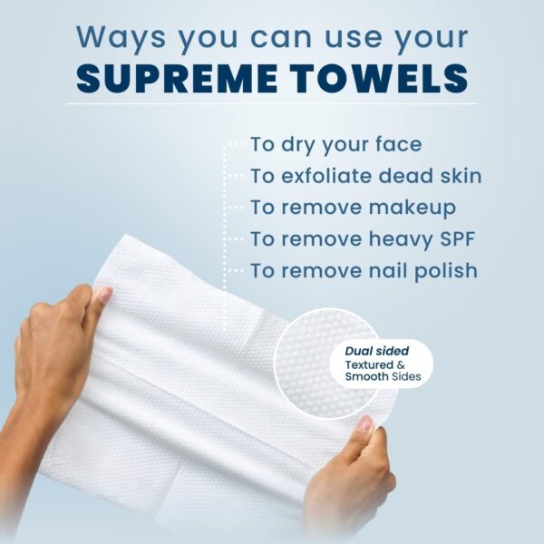 Clean Skin Club Clean Towels XL™ Supreme, 100% USDA Biobased Face Towel, Disposable Face Towelette, Eczema Association Accepted, Makeup Remover Dry Wipes, Ultra Soft, 50 Ct, 1 Pack - Image 6