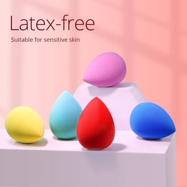 BEAKEY Makeup Sponge 5 Pcs Set, Latex-Free Boun Boun Beauty Sponge for Blending, Makeup Sponges for Foundation, Liquid, Cream and Powder. Blender for Enhanced Make Up Application - Image 7
