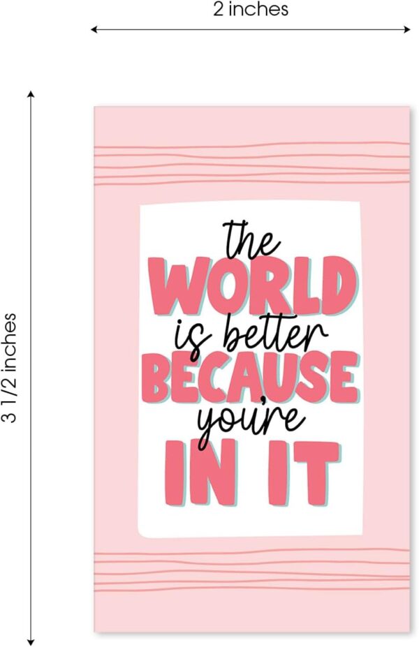 Strong Mental Health Mini Quote Cards / 50 Motivational Kindness Cards / 25 Vibrant Uplifting Designs / 2" x 3.5" Flat Business Card Size/Small Inspirational Daily Quote Cards - Image 6