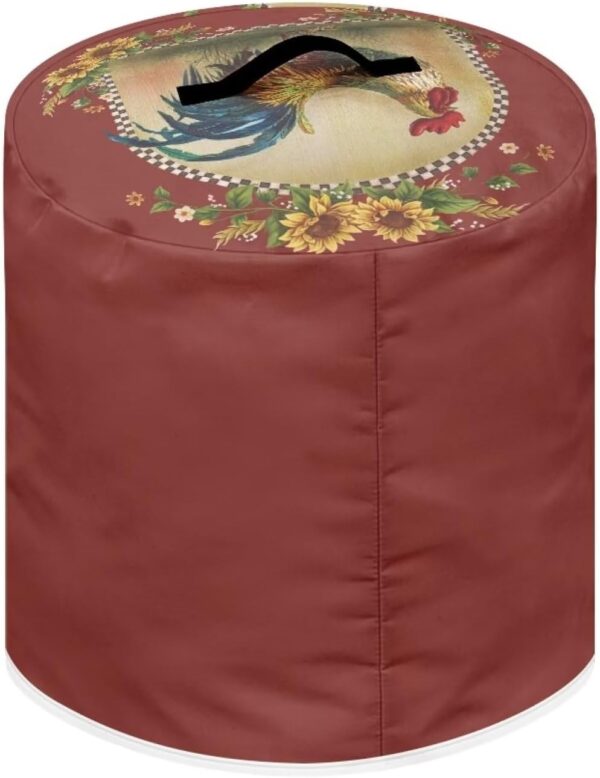 Sunflower Rooster Kitchen Pressure Cooker Protector, Dust Cover for Small Appliances with Handles & Pockets, Lightweight Air Fryer Cover, Kitchen Small Appliance Accessories - Image 2