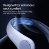 JISULIFE Portable Neck Fan Upgraded, Neckbrace Personal Hands Free, 5 Speed Gears Adjustment, 5000 mAh Wearable Bladeless Quiet Rechargeable for Outdoor Indoor, Gifts for Women Men- Sunny Blue - Image 2