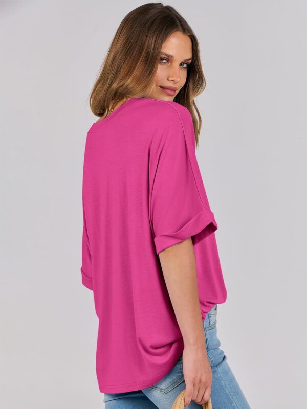 ANRABESS Womens Oversized T-Shirts Summer Casual Short Sleeve Crewneck Loose Fit Basic Tee Top - Image 3