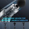 Massage Gun, Deep Tissue Massage Gun for Pain Relief, Handheld Electric Muscle Back Massager, Super Quiet Percussion Electric Massager with 30 Speed Levels 6 Massage Heads, Carry Case (Grey) - Image 5