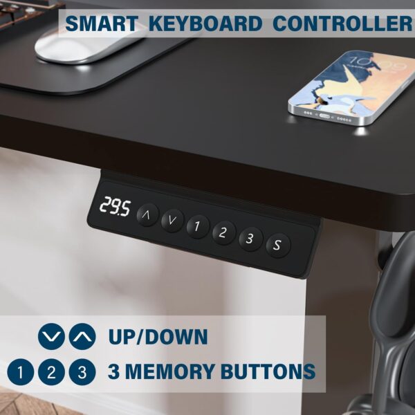 Kingant Standing Desk Height Adjustable Small Electric Stand Up Desks [35 x 20 Inch] - Ergonomic Sit Stand Desk Rising Desks for Home Office Computer Desk Stand Desk Workstation - Image 6