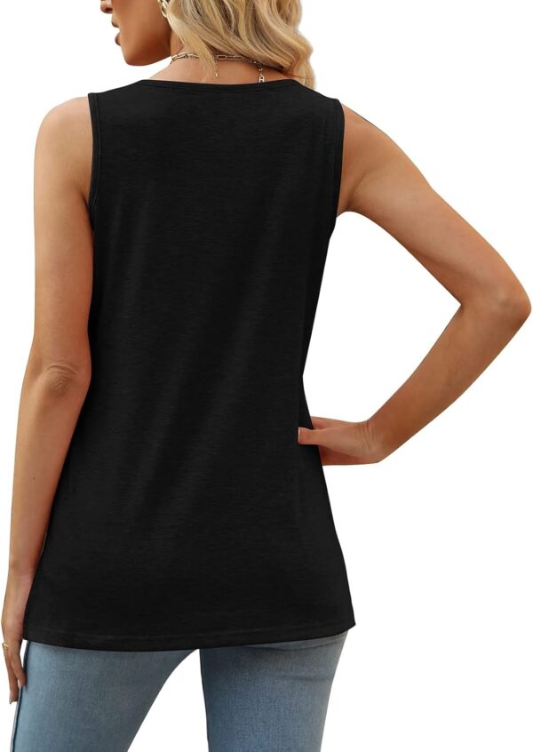 XIEERDUO Summer Tank Tops for Women Square Neck Loose Fit Casual Fashion Flowy Sleeveless - Image 5