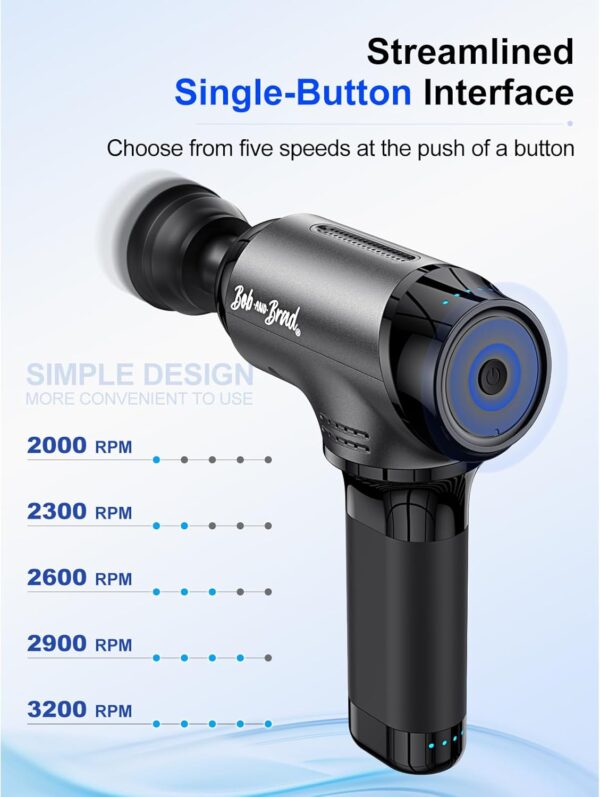 BOB AND BRAD T2 Massage Gun, Percussion Muscle Massage Gun Deep Tissue with 10MM Amplitude, Upgraded 4000 mah Battery Handheld Electric Massager for Athletes Pain Relief, FSA and HSA Eligible - Image 7