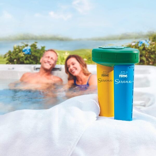 FROG Serene Replacement Mineral Cartridge with 3 Replacement Bromine Cartridges for use with Hot Tub FROG Serene Floating Sanitizing System - Prefilled for Quick & Easy Hot Tub Maintenance - Image 2