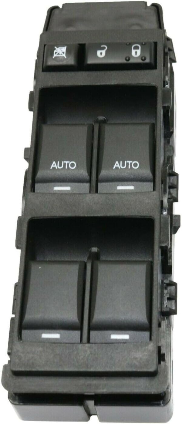 1pc Power Door Window Control Switch Front Left Driver Side Black with 6 Buttons for Jeep,for Dodge,for Chrysler 14-Prong Blade Male Terminal 1 Female Connector-Configuration
