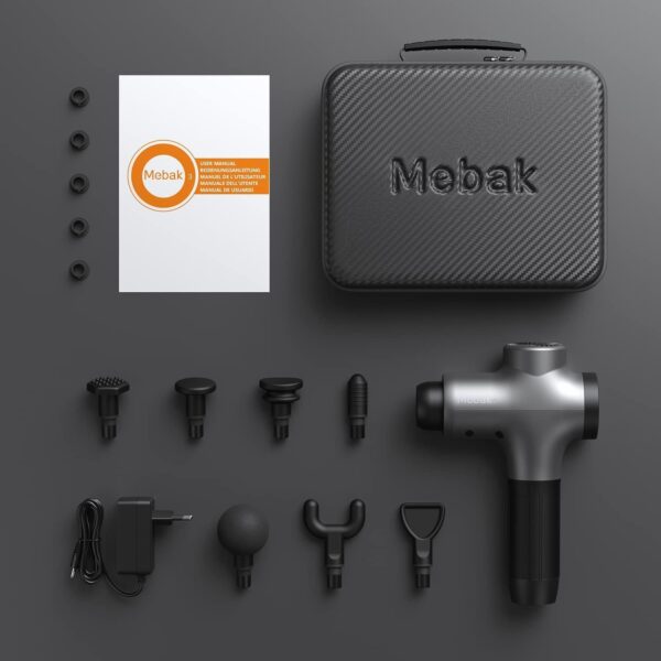 Mebak 3 Massage Gun, Massage Gun Deep Tissue for Athletes, Professional Muscle Percussion Massage Gun, Massager Gun for Shoulder Leg Back Body Pain Relief, Quiet Portable Sport Massager, Gifts for Him - Image 9