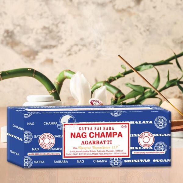Satya Sai Baba Nag Champa Agarbatti, 250gms Hand Rolled Fine Quality Incense Sticks for Purification, Relaxation, Positivity, Yoga, Meditation - Image 2