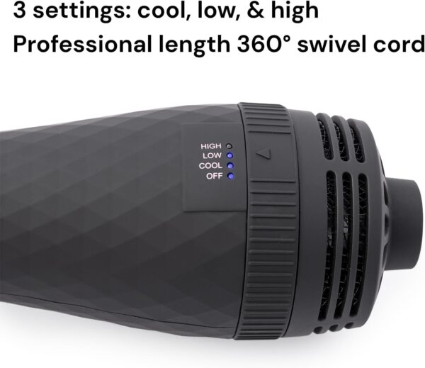 L'ANGE HAIR Le Volume 2-in-1 Titanium Blow Dryer Brush | Hot Air Brush in One with Oval Barrel | Hair Styler for Smooth, Frizz-Free Results for All Hair Types (Black - 75 mm) - Image 5