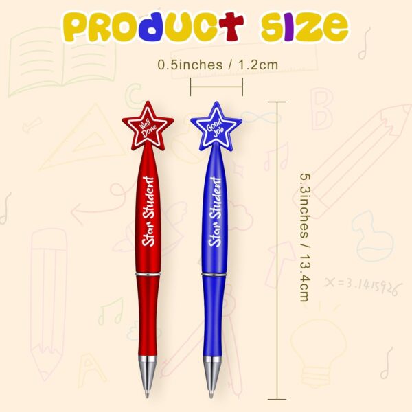Tenceur 32 Pcs Star Student Ballpoint Pens Bulk Motivational Quote Pens Teacher Appreciation Gifts Graduation Gift for Teacher Home Office School Supplies Party Favor(Bright Color) - Image 2