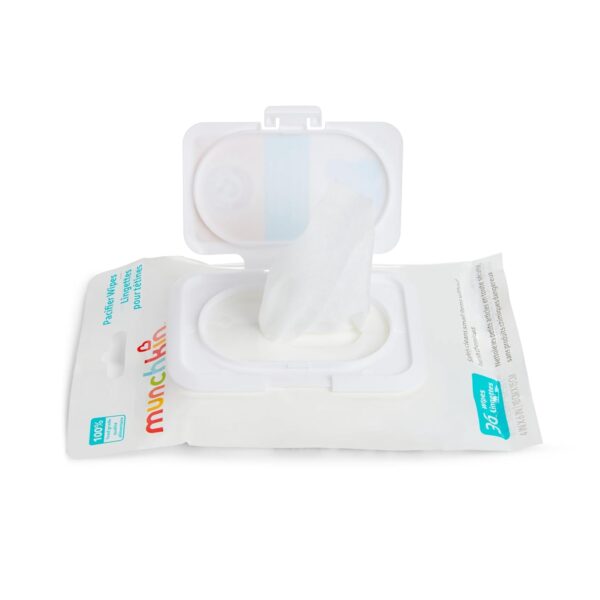 Munchkin Arm & Hammer Pacifier Wipes - Safely Cleans Breast Pump Parts and Feeding Essentials for Baby and Toddler, 1 Pack, 36 Wipes - Image 8