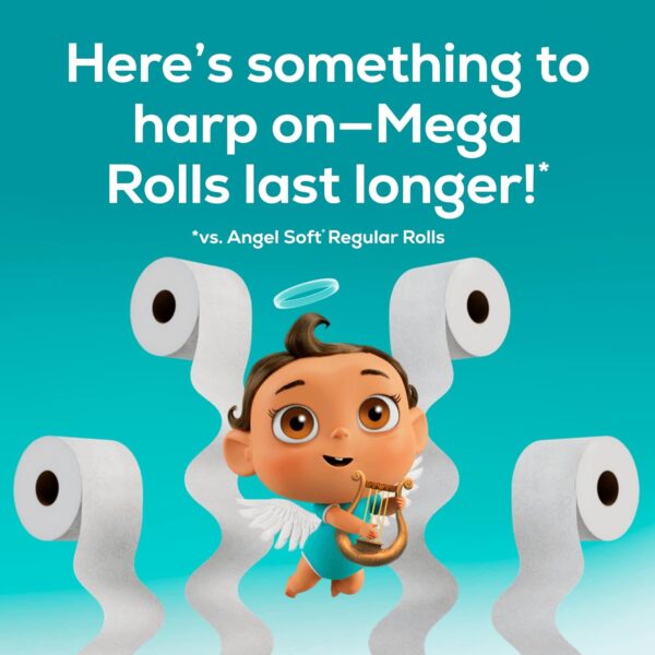 Angel Soft Toilet Paper, 4 Mega Rolls = 16 Regular Rolls, Soft and Strong Toilet Tissue - Image 4