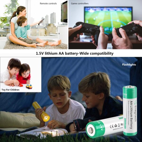 AA Lithium Battery, Double A Lithium Battery 1.5V for Blink Outdoor 4 Camera, Smart Lock, Trail Camera, Flashlight Non-Rechargeable (AA 24 Pack) - Image 7