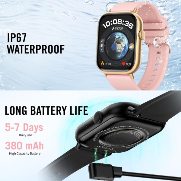 Smart Watches for Men Women (Answer/Make Call), 2.01" HD Screen Fitness Tracker Watch with Blood Pressure/Heart Rate/Sleep Monitor, Smart Watch for Android iOS Phones, IP67 Waterproof Sport Watch - Image 7