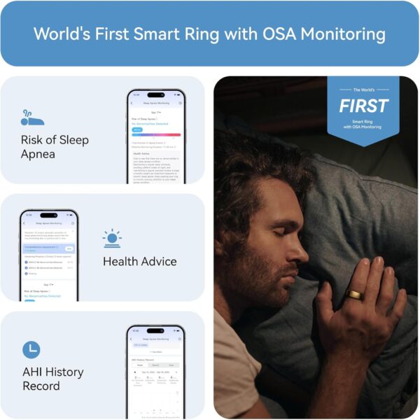 RingConn Gen 2, World’s First Smart Ring with Sleep Apnea Monitoring, No APP Subscription, 12-Day Battery Life, Stress/Heart Rate/Women's Health Tracker, Android & iOS Compatible (Gold, Size 10) - Image 3