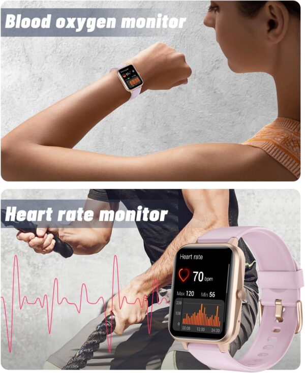 GRV Smart Watch for iOS and Android Phones (Answer/Make Calls), Watches for Men Women IP68 Waterproof Smartwatch Fitness Tracker Watch with Heart Rate/Sleep Monitor Steps Calories Counter (Violet) - Image 5
