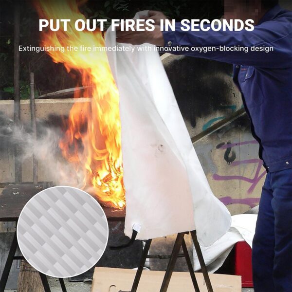2025 Emergency Fire Blanket, Fire Extinguisher Blanket, Fire Suppression Blanket, Flame Retardant Blanket Fire Safety Blanket for Home, Kitchen, School, Grill, Car, Office, Warehouse(40” x40”) - Image 2