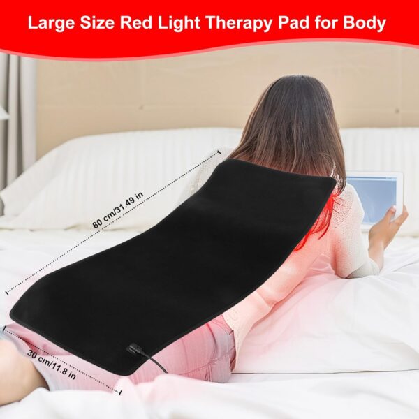 Red Light Therapy Pad Wearable 660nm & 850nm Infrared Light Therapy Mat Devices 31.5" x 11.8" Large Wrap Belt for Body Back Shoulders Waist Joint Muscle Pain Relief - Image 7