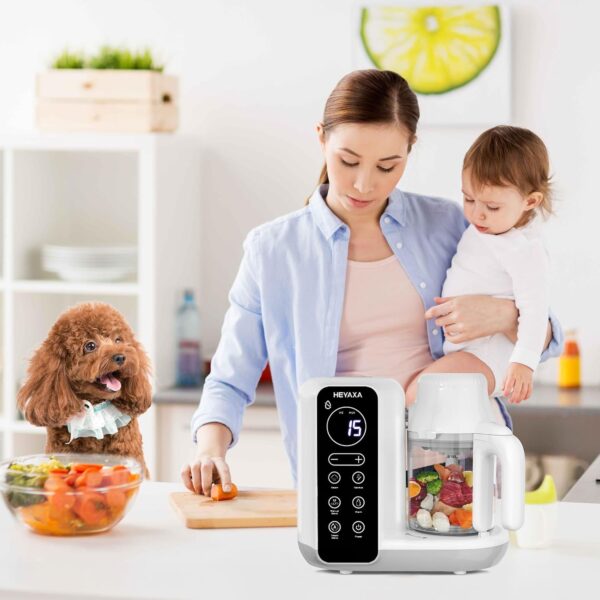 Baby Food Maker, Baby Food Processor with Automatic Cooking & Grinding, Food Steamer Puree Blender with Self-Cleaning Function, BPA Free (White) - Image 5