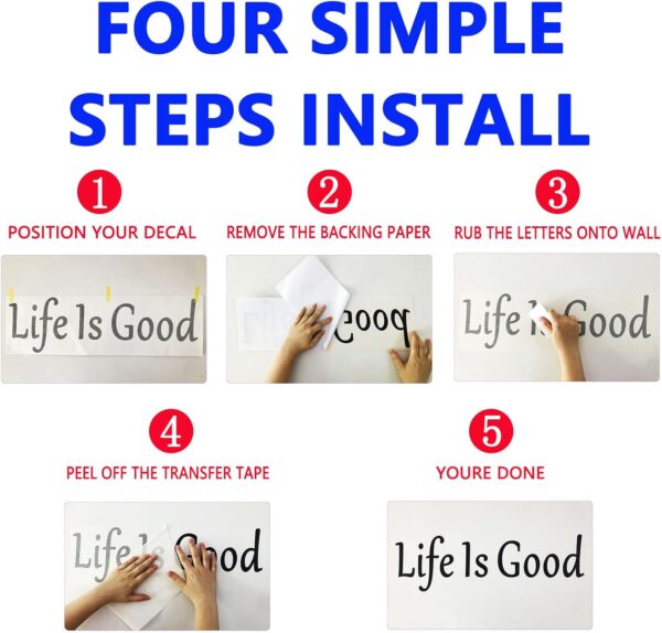Wall Art Stickers, Teamwork Wall Decal, (Easy to Apply), Vinyl Wall Decor Art Inspirational Quotes Motivational Gym Office School Yoga Sports Posters Home Sayings Signs, Mindset is Everything 25"X7" - Image 3