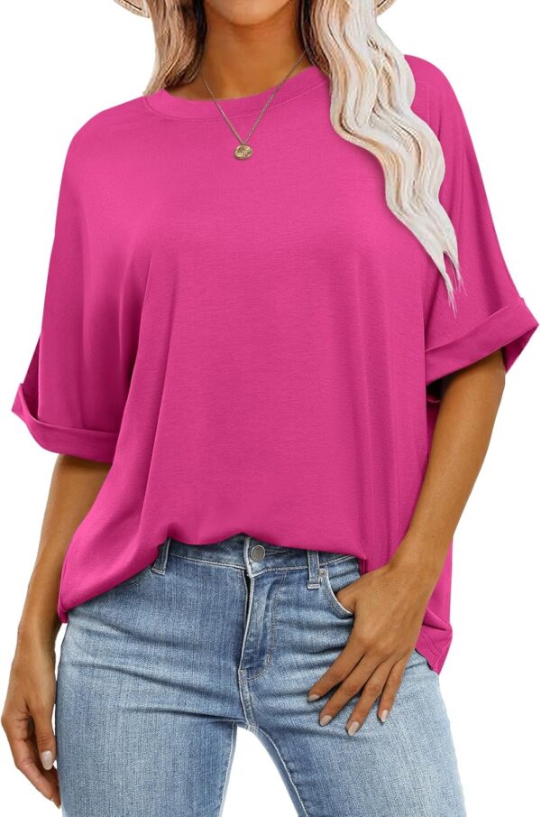 ANRABESS Womens Oversized T-Shirts Summer Casual Short Sleeve Crewneck Loose Fit Basic Tee Top