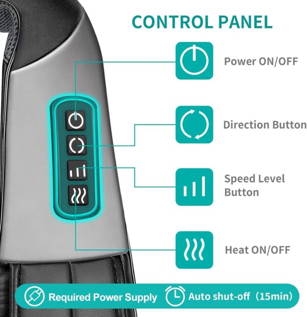 Shiatsu Neck and Back Massager with Soothing Heat, Nekteck Electric Deep Tissue 3D Kneading Massage Pillow for Shoulder, Leg, Body Muscle Pain Relief, Home, Office, and Car Use - Image 3