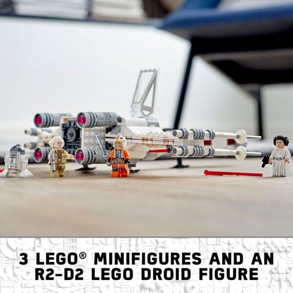 LEGO Star Wars Luke Skywalker's X-Wing Fighter 75301 Building Toy Set - Princess Leia Minifigure, R2-D2 Droid Figure, Jedi Spaceship from The Classic Trilogy Movies, Great Gift for Kids, Boys, Girls - Image 3
