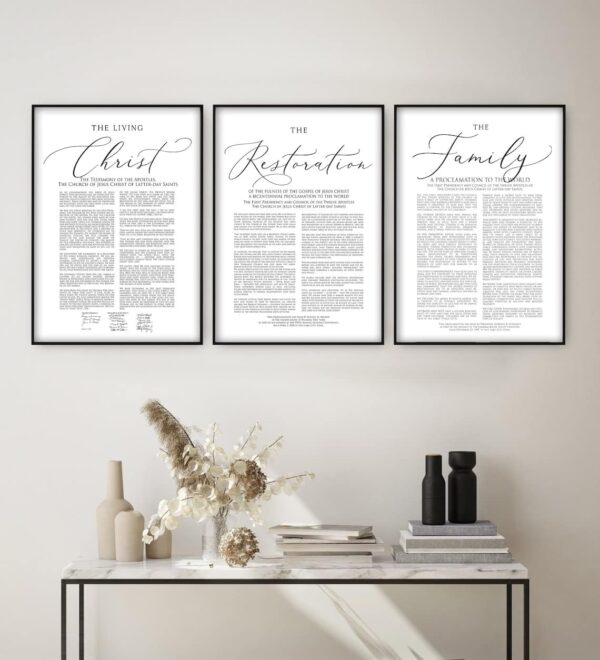 3 Pieces Family Proclamation Living Christ Posters Prints Canvas Wall Art Painting for Living Room Bedroom Home Wall Decor with Inner Frame - Image 2
