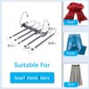 Magic Pants Hangers Space Saving - 2 Pack for Closet Multiple Layers Multifunctional Uses Rack Organizer for Trousers Scarves Slack (2 Pack with 10 Metal Clips) - Image 6