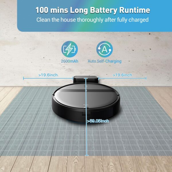 Robot Vacuum and Mop Combo, Tangle-Free Powerful Suction, Robotic Vacuum Cleaner - Alexa & App Scheduling, Long Runtime, Automatic Robot Vacuum Cleaners for Home - Image 7
